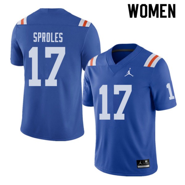 Jordan Brand Women #17 Nick Sproles Florida Gators Throwback Alternate College Football Jersey